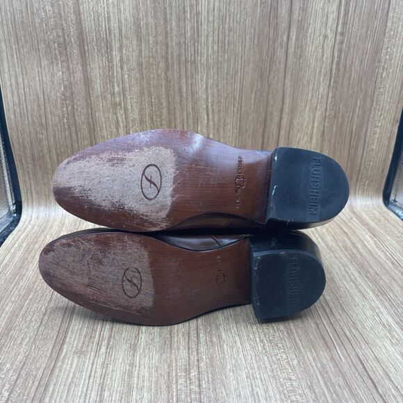 FLORSHEIM IMPERIAL MEN'S 9.5 D BROWN LEATHER SIDE ZIP ANKLE  BOOTS. - Picture 6 of 8